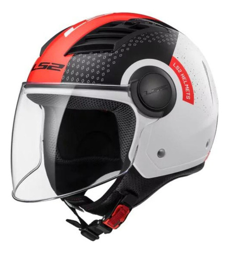 Casco Moto Abierto Ls2 562 Airflow Condor Blanco Negro Rojo