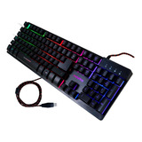 Teclado Gamer Usb Rgb Led Multimedia Antighosting Gaming Pc Color Del Teclado Negro Idioma Español Latinoamérica