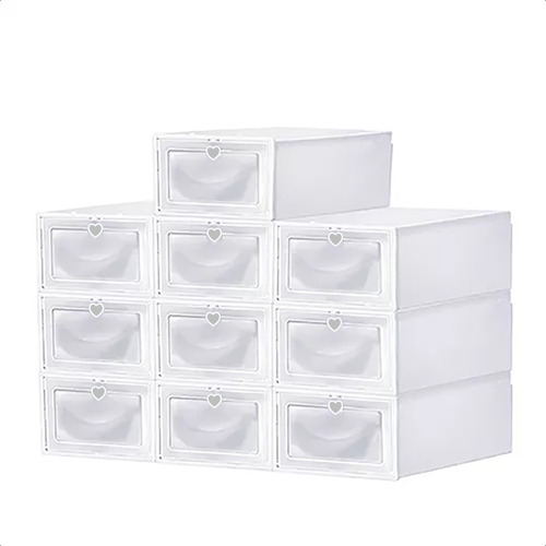 Set De 10 Zapateras Cajas Organizadoras De Zapatos Apilables