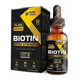 Extra Strength 10000mcg Biotin Líquido Gotas, 60 Servilletes