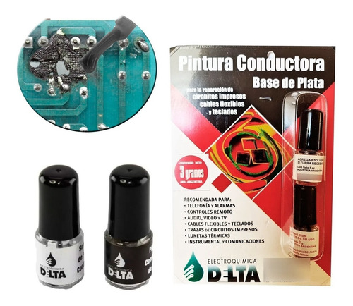 Delta Pintura Conductora Base Plata 3gr Circuitos Electronic