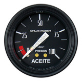Reloj Manómetro De Presión De Aceite Mecánico 100 Lbs  Línea Classic-blanca Ø 52mm Orlan Rober Fondo Negro O Blanco