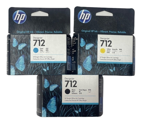 Cartuchos Hp 712n 80ml +712 Amarillo(yellow)-cian Originales