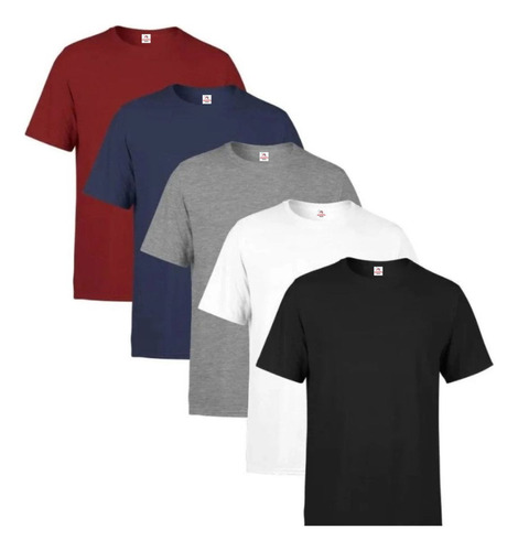 Kit 5 Camisetas Básica Masculina Camisa Não Amassa Premium