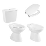 Combo Inodoro Corto + Deposito + Bidet + Asiento Roca Capea