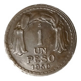 Antigua Moneda 1 Peso 1950 Copihues Chile Colección