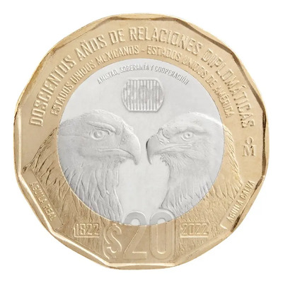 1 Moneda 20 Pesos 200 Años D Relaciones Diplomáticas C\u002Fcapsu | Meses sin interés