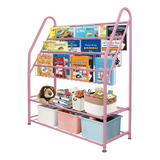 Biblioteca De Metal Rosa Para Habitación De Niños Aboxoo