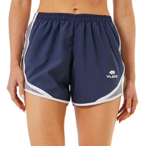 Short Deportivo Mujer Vlack Quinan Azul Marino Linea Blanca