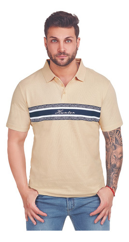 Playera Hombre Tipo Polo Beige 913-31