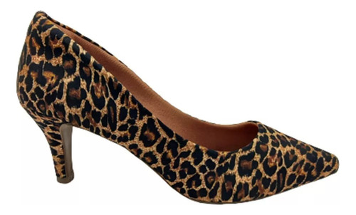 Scarpin Feminino Salto Alto - Animal Print Onça Danik