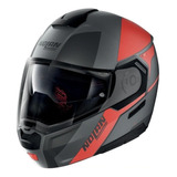 Casco Abatible Nolan N90-3 Wilco 29 Gris Mate/rojo