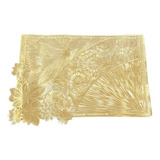 Individual Calado Pvc Gold Cuadrado Flor - Sheshu Home Color Doradoflores