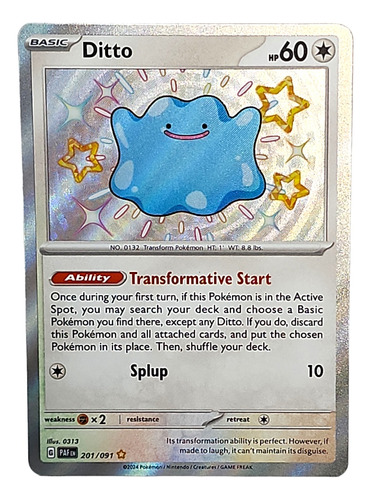 Ditto Carta Pokemon Tcg Shiny Ingles Paldean Fates 