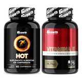 Hot 60 Caps Termogênico + Vitamina E 75 Caps Growth