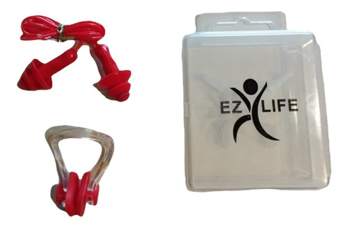 Combo Kit Natacion Ez Life Tapones Y Naricera Clip Nariz 