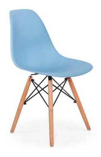 Cadeira De Jantar Henn Decorshop Charles Eames Dkr Eiffel, Estrutura De Cor  Azul, 1 Unidade
