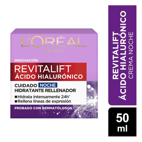 Crema Facial Noche Loreal Revitalift 50ml Ácido Hialurónico 