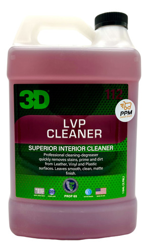 3d Lvp Cleaner Limpiador De Piel Vinil Plástico 1gal.