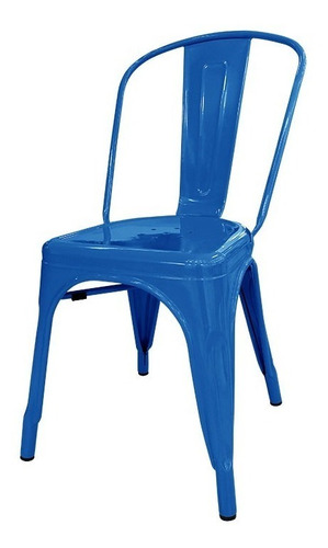 Silla De Comedor Desillas Tolix, Estructura Color Azul Claro, 1 Unidad
