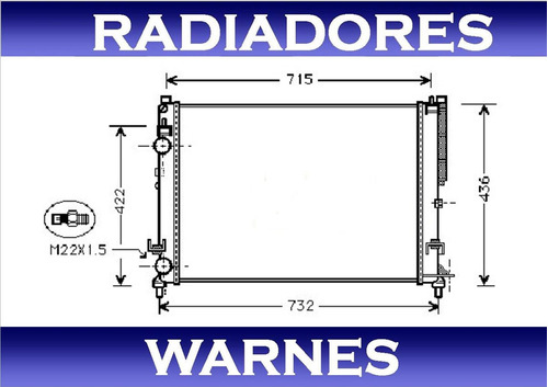 Radiador Renault Laguna 2.2 Td 1998 1999 2000 2001 Foto 4