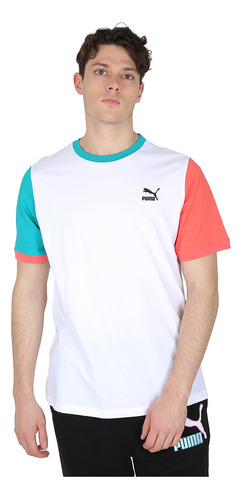 Remera Puma Classics Block En Blanco