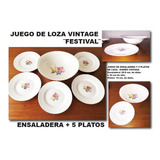 Juego De Loza Festival (ensaladera + 5 Platos)