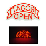 Letrero Neon Tacos Iluminacion Decoracion Casa Bar Local Led