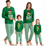 Pijama Navideño Grinch A Juego Para Niños Adultos Y Niños