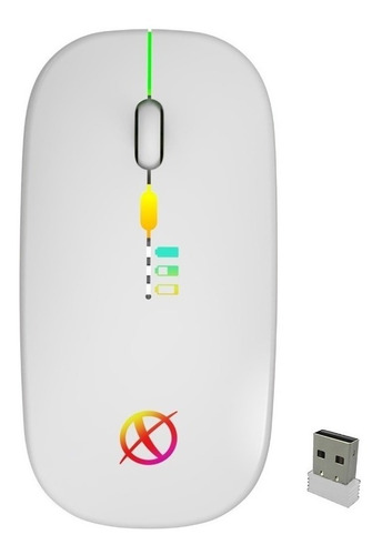 Mouse Inalámbrico Recargable Luces Led Gamer Pc/laptop Fino