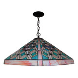 C&h Lámpara Colgante Hexagonal Estilo Tiffany Diseño Multi Colores