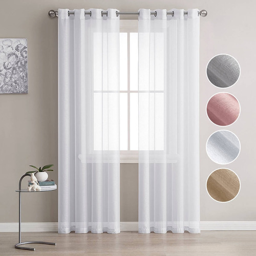 Cortinas Translúcidas Blancas Para Salas De Estar Cortas, 27