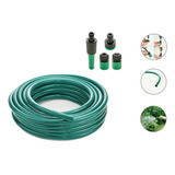 Manguera Verde Pvc Trenzada 25 Mts Con Accesorios