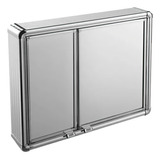 Armario Espelheira Banheiro Perfil Aluminio Astra 2 Portas