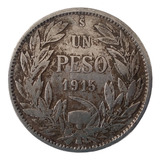 Moneda Chile 1 Peso 1915 Plata 0.72(x1707