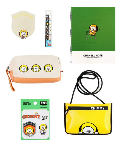 Set Escolar Bts Bt21 Chimmy Original Line Friends 6pz