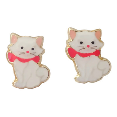 Broqueles Oro 10k Modelo Gatita En Pack De 2 Unidades | Meses sin interés