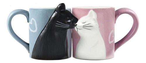 L Juego De Tazas De Café Con Diseño De Beso De Gato, Juego