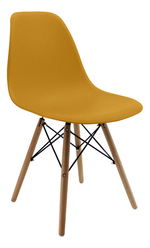 Silla Eames Para Comedor, Sala, Con Patas En Madera Estructura De La Silla Azafran