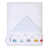 Toalha De Banho Infantil Com Capuz Carrinhos 90x75cm