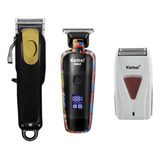 Kit Máquina Shinion Sh1891 Shaver Kemei Acabamento Kemei Max