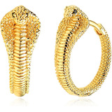 Myears Pendientes De Serpiente Para Mujer, Aro Huggie De Oro