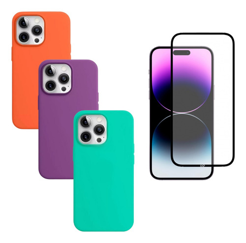 Capa Capinha Silicone Case Para iPhone 11 Pro Max + Película