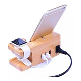 Carga Apple Watch & iPhone Bambu 2x1 Usb Stand Soporte Dock 