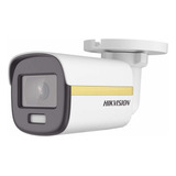 Hikvision Cámara De Seguridad Metalica Tipo Bala Turbohd 4k Con Imagen A Color 24/7 Colorvu Lite + 20 Mts Luz Blanca Protección Ip67 Para Uso En Exteriores Modelo Ds-2ce10uf3t-e