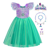 Vestido De Princesa Ariel De Sirenita Para Cumpleaños De Niñ