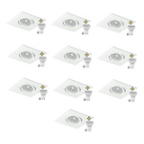 Pack X10 Spot Pvc Embutir Dicroica Led Cuadrado Móvil Techo