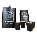 Set Licorera Whiskera 9 Oz Acero Inoxidable 4 Copas Embudo