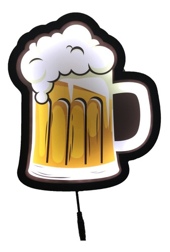 Painel Letreiro Luminoso Led Caneca Chopp Cerveja Beer