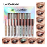 Juego De Sombras De Ojos Líquidas Langmanni Diamond Glitter